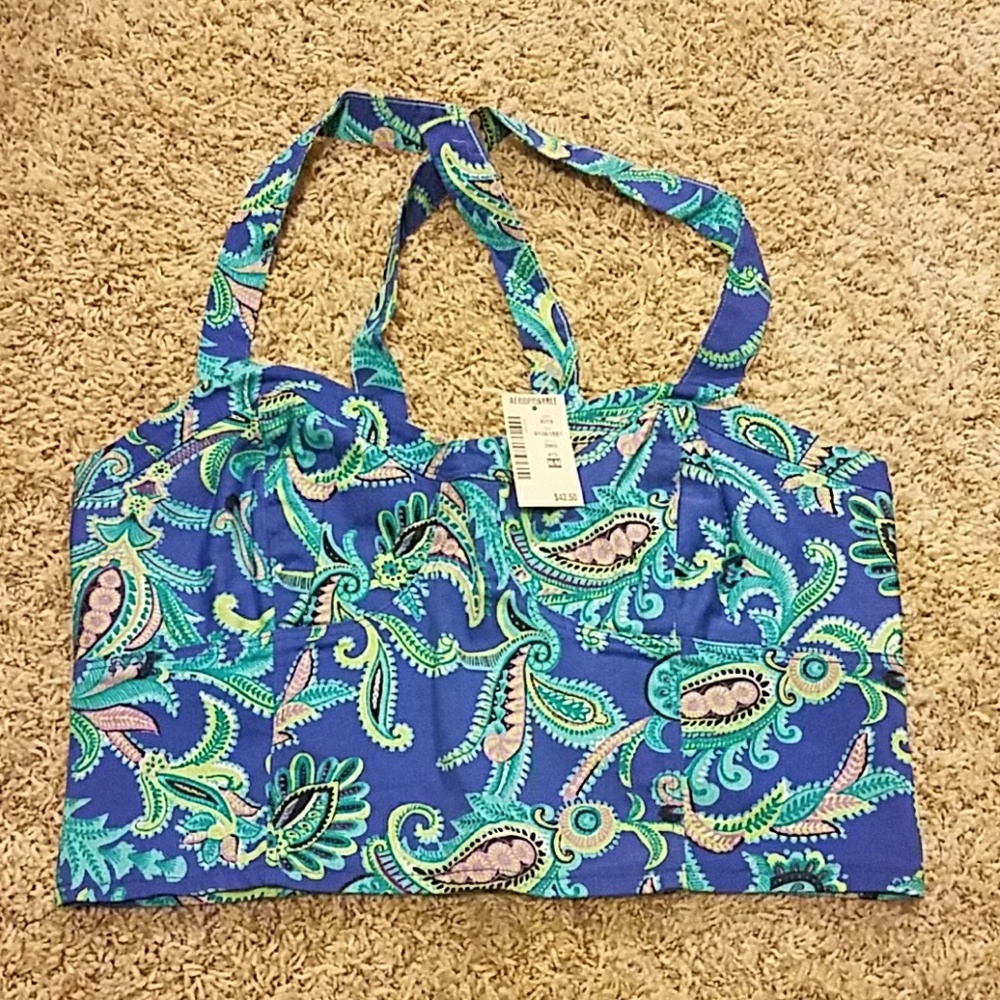 Paisley Print Crop Top